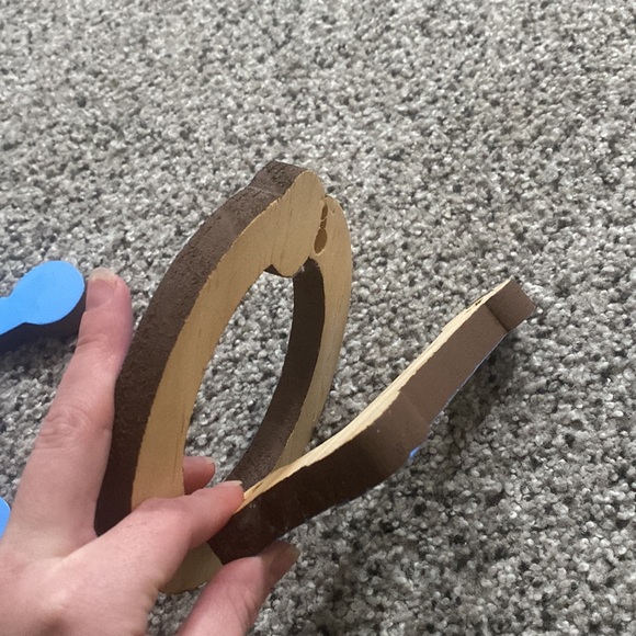 Kolton blue wooden block wall name art - Picture 5 of 11